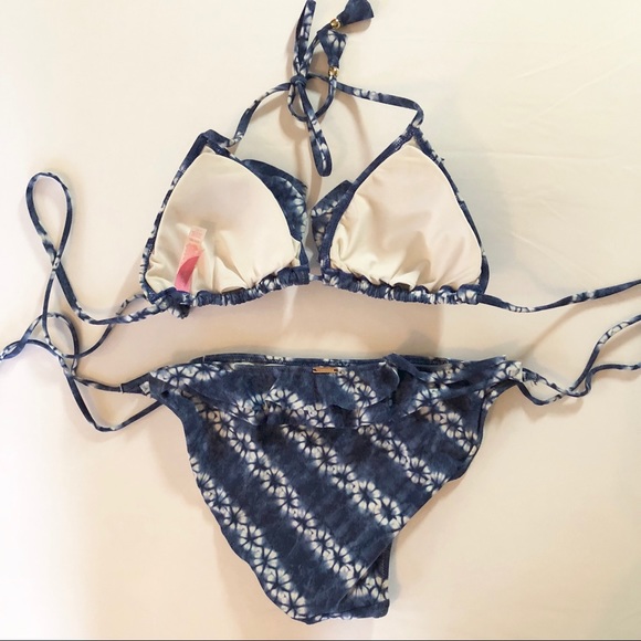 Blue Tye-Dye Bikini with frills - Picture 2 of 5